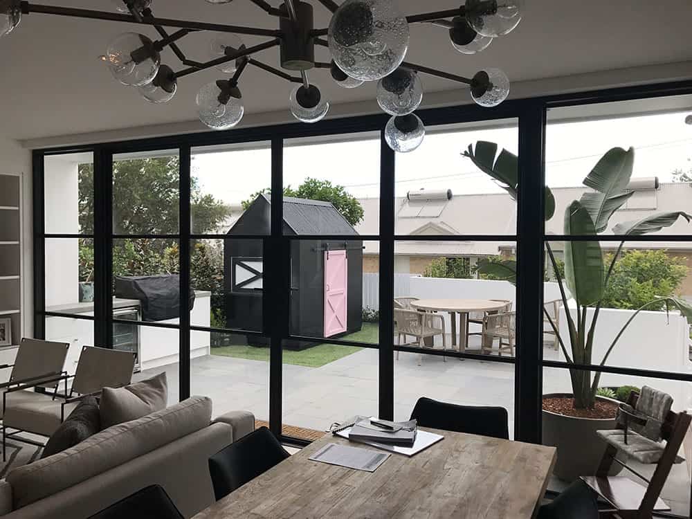 black framed steel doors and windows ideas